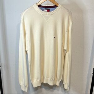 Tommy Hilfiger Cream Crewneck Sweater Soft Knit